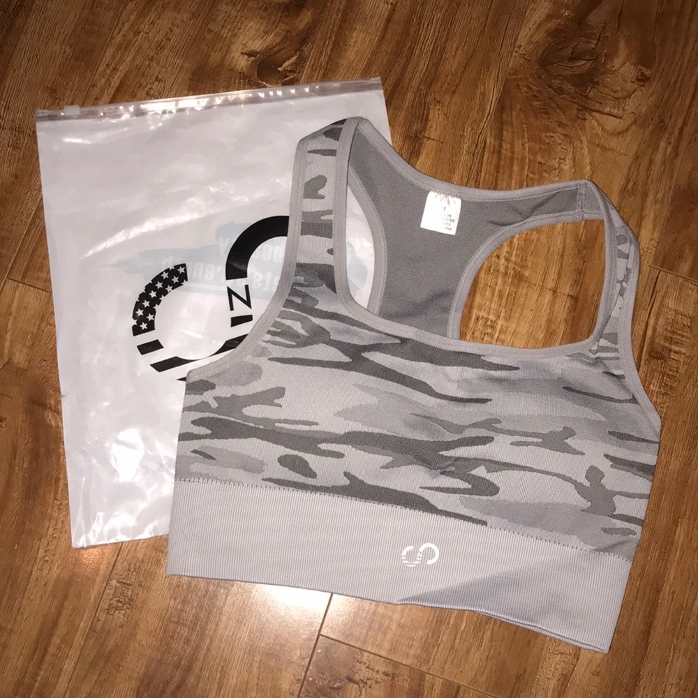 CNC Gray Camo sports bra